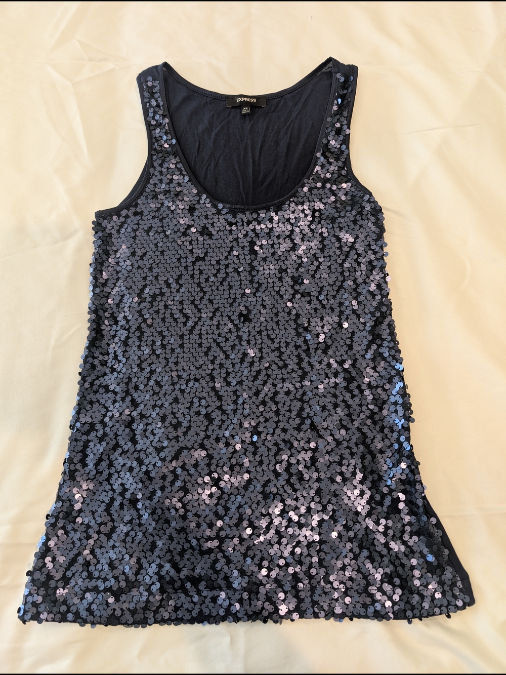 Express Navy Sequin Tank Top